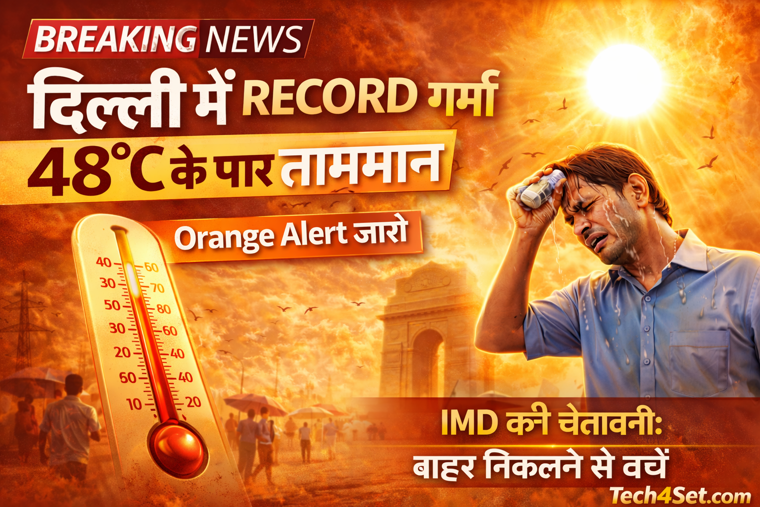 दिल्ली की रिकॉर्ड तोड़ गर्मी: लू से बढ़ी परेशानी, कब मिलेगी राहत? | Delhi Heatwave Breaking Records