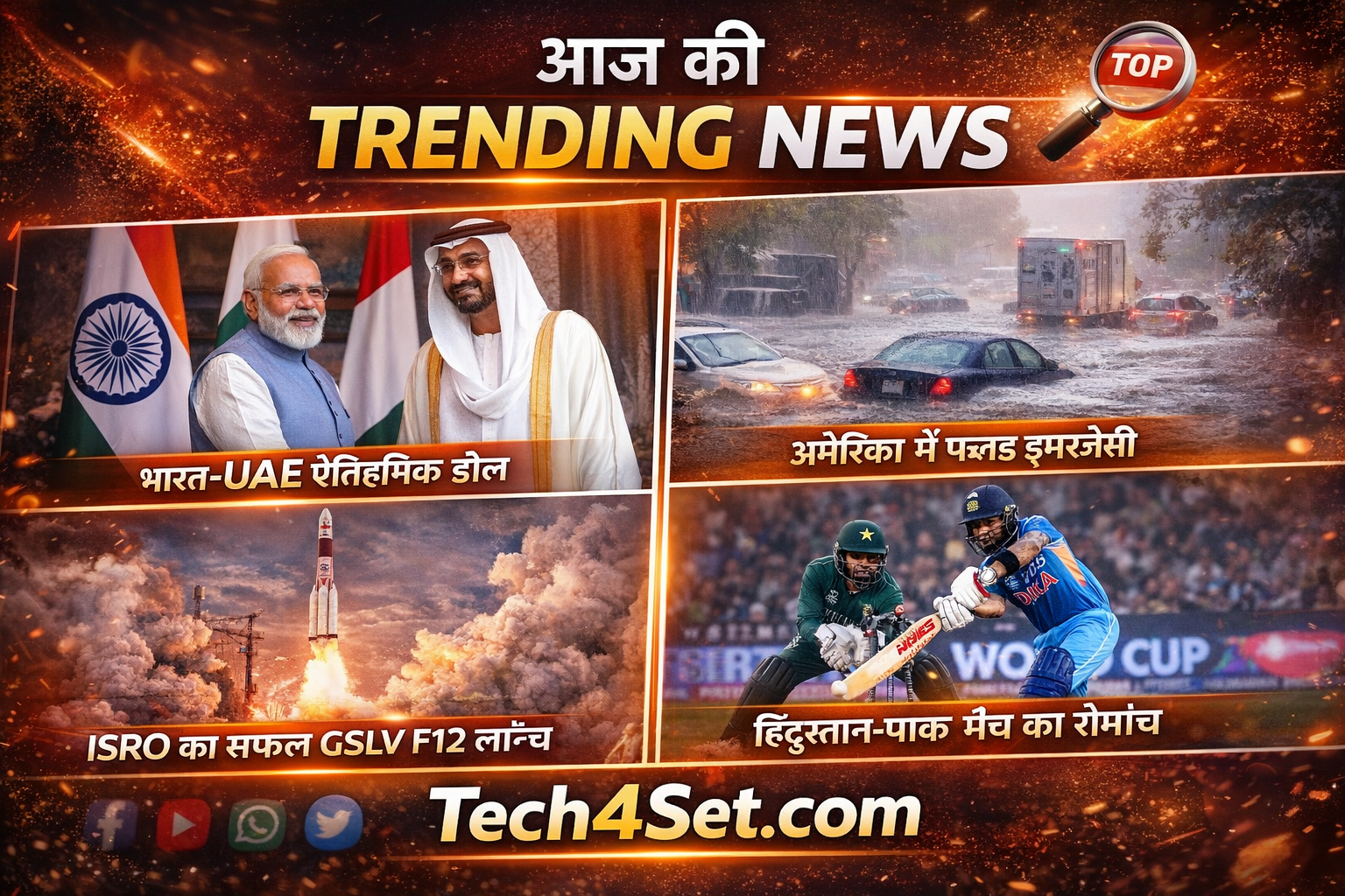 आज की ट्रेंडिंग न्यूज 2026 पढ़ें—भारत और दुनिया की राजनीति, अर्थव्यवस्था, टेक्नोलॉजी, खेल और अंतरराष्ट्रीय बड़े अपडेट। सबसे पहले सिर्फ Tech4Set.com पर।